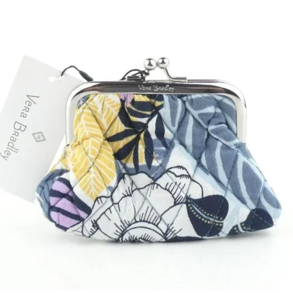 Vera Bradley Palm Floral Kiss Lock Coin Purse NWT